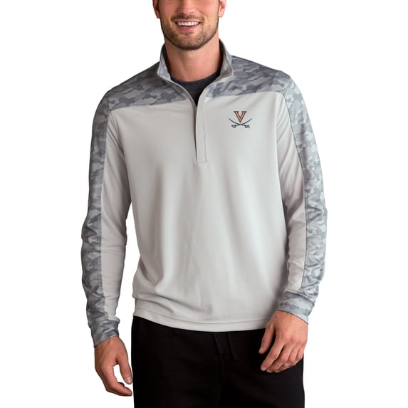 Men's Gray Virginia Cavaliers Vansport Pro Camo Block Half-Zip Pullover Jacket