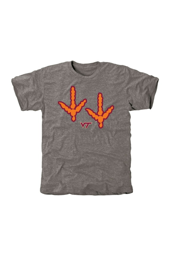 Men's Gray Virginia Tech Hokies Auxiliary Logo Tri-Blend T-Shirt