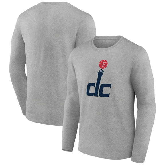 Men's Gray Washington Wizards Alternate Logo Long Sleeve T-Shirt