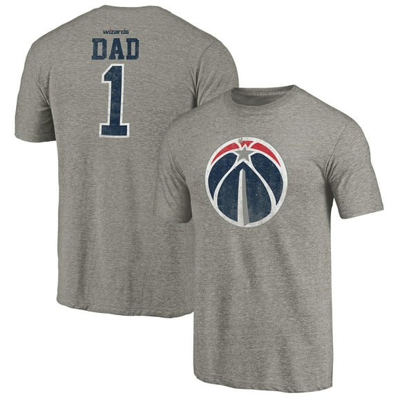 Men's Gray Washington Wizards Greatest Dad Tri-Blend T-Shirt