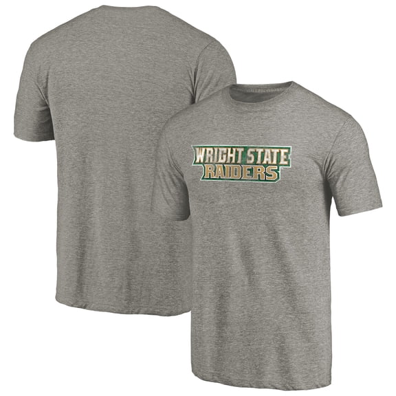 Men's Gray Wright State Raiders Classic Wordmark Tri-Blend T-Shirt