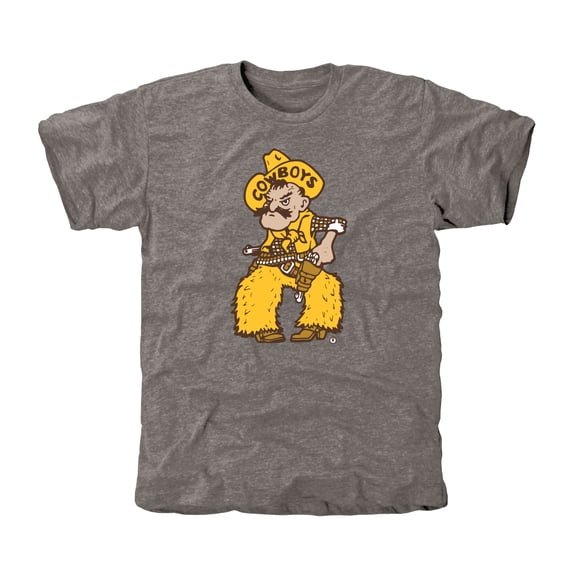 Men's Gray Wyoming Cowboys Auxiliary Logo Tri-Blend T-Shirt