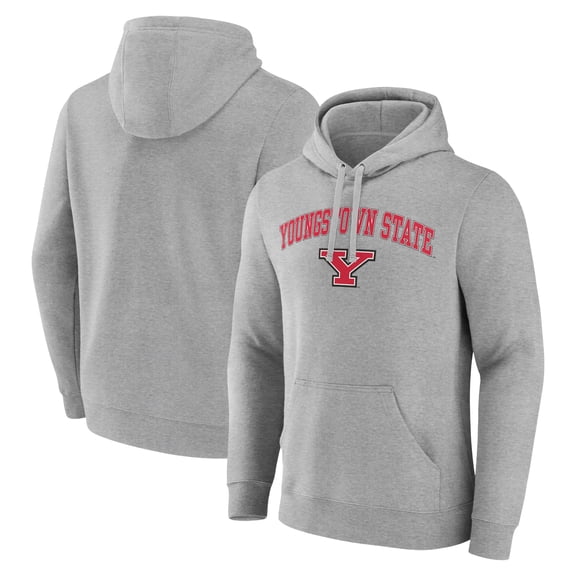 Men's Gray Youngstown State Penguins Campus Pullover Hoodie