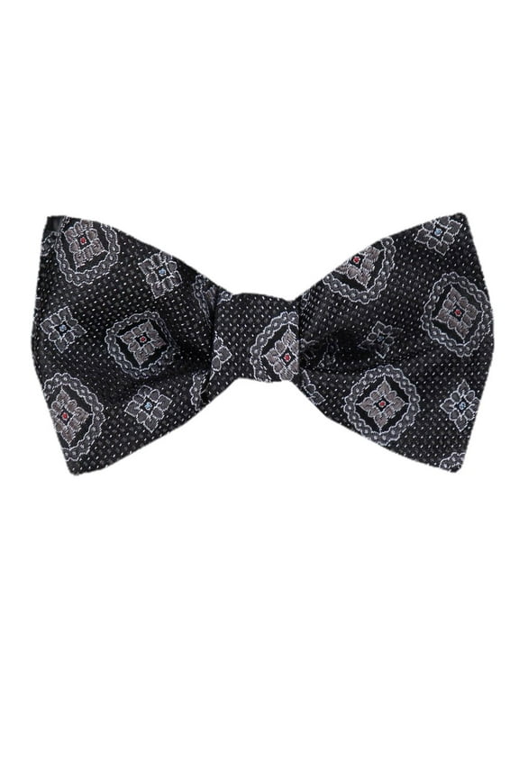 Men's Gray and Silver Silk Self Tie Bowtie Tie Yourself Bow Ties