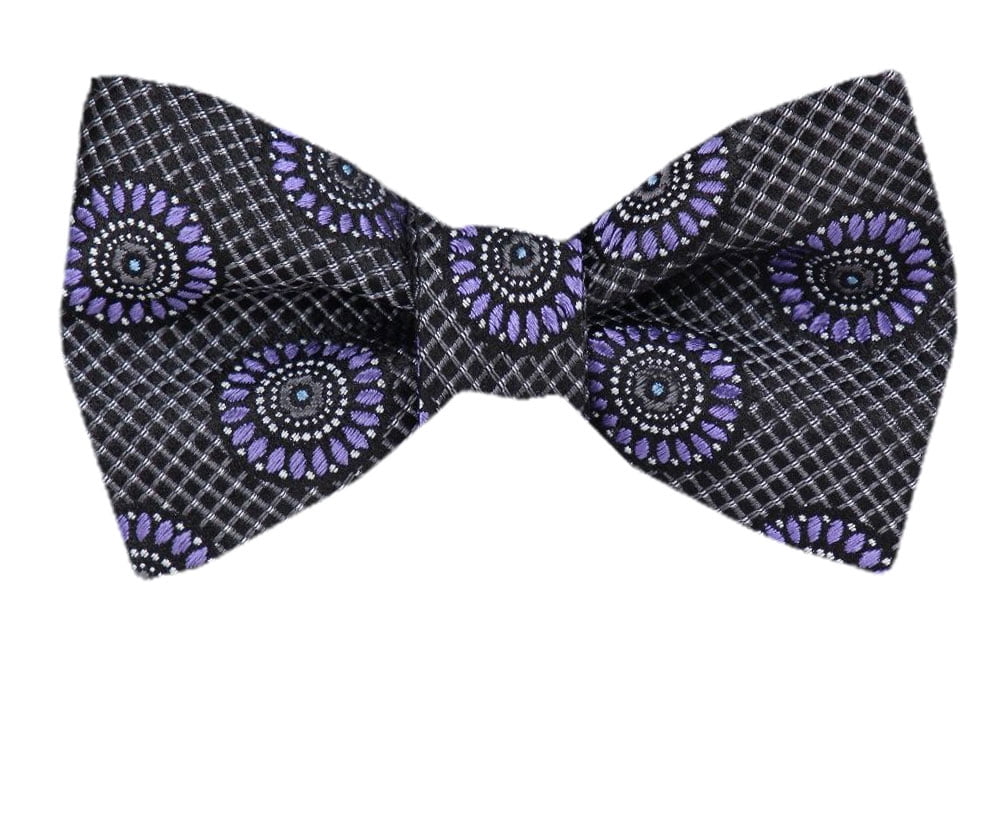 Men's Gray and Silver Silk Self Tie Bowtie Tie Yourself Bow Ties