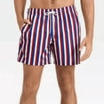 thumbnail image 1 of Men's Great American Summer Striped Swim Trunks 6" Inseam Size XXL Goodfellow & Co, 1 of 3
