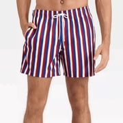 Mens Great American Summer Striped Swim Trunks 6 Inseam Size XXL Goodfellow & Co