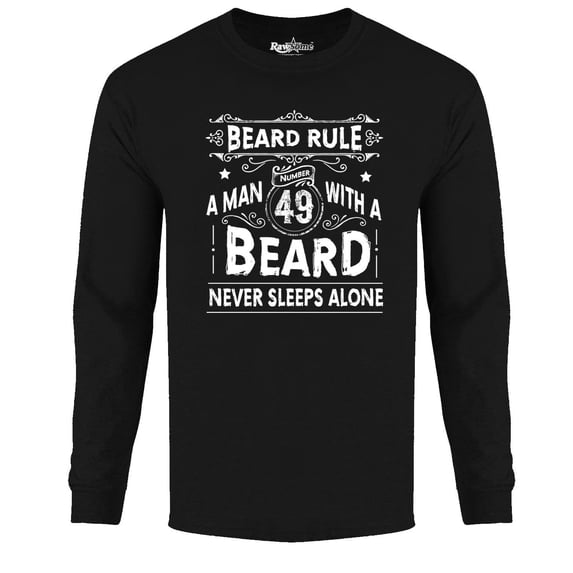 Men's Greatest Beard Long Sleeve Shirt - Beard Rule A Man 49 With A Beard