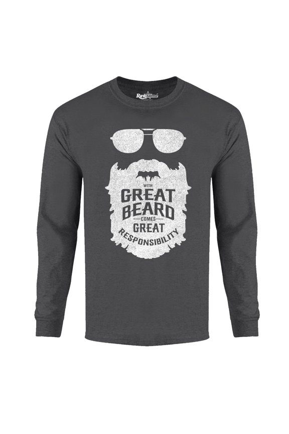 Men's Greatest Beard Long Sleeve Shirt - Great Beard Comes Great Responsibility