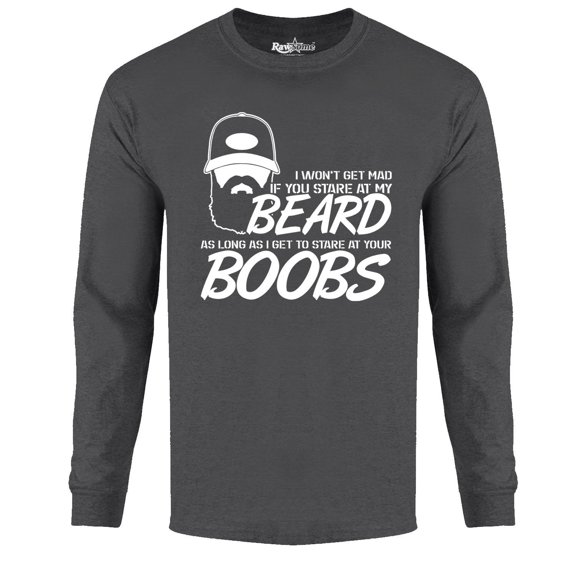 Men's Greatest Beard Long Sleeve Shirt - If You Stare at My Beard