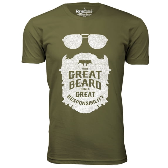 Men's Greatest Beard T-Shirt - Great Beard Comes Great Responsibility