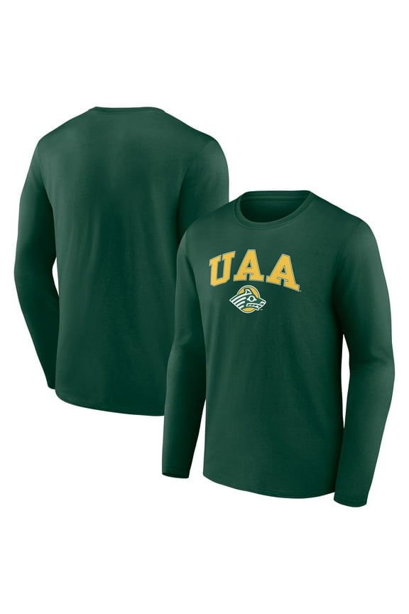 Men's Green Alaska Anchorage Seawolves Campus Long Sleeve T-Shirt