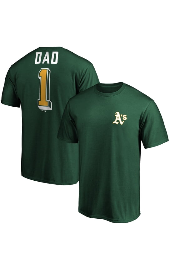 Men's Green Athletics Number One Dad T-Shirt