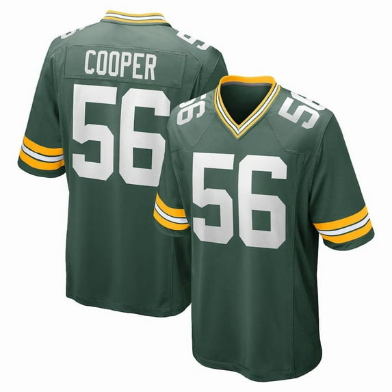 Men's Green Bay Cooper 56 Green Sports Player Game Stitched Name Number T-Shirts, Small