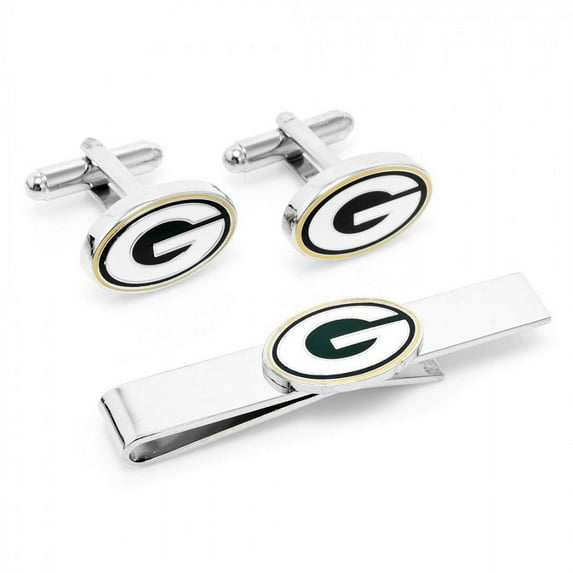 Men's Green Bay Packers Cufflinks and Tie Bar Gift Set