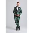 thumbnail image 1 of Men's Green & Black Floral Paisley Prom Tuxedo, 1 of 1