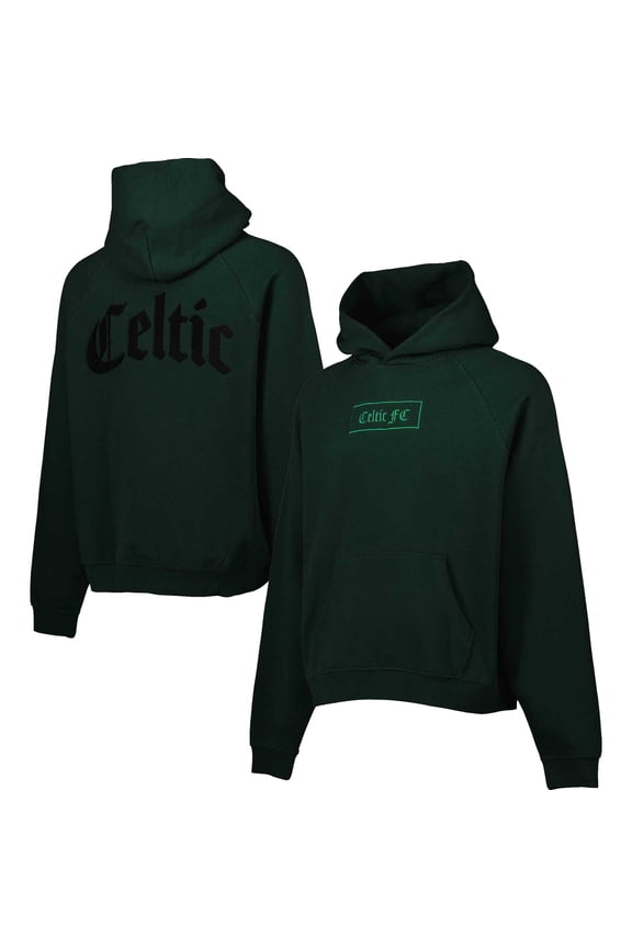 Men's Green Celtic Old English Oversized Raglan Pullover Hoodie