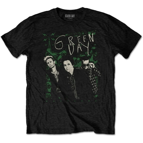 Men's Green Day Green Lean Slim Fit T-shirt Large Black