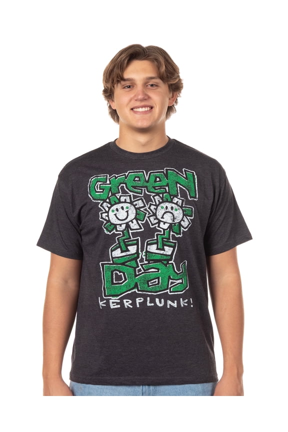 Green Day Kerplunk Men's Graphic T-Shirt Distressed Style Flower Band Tee