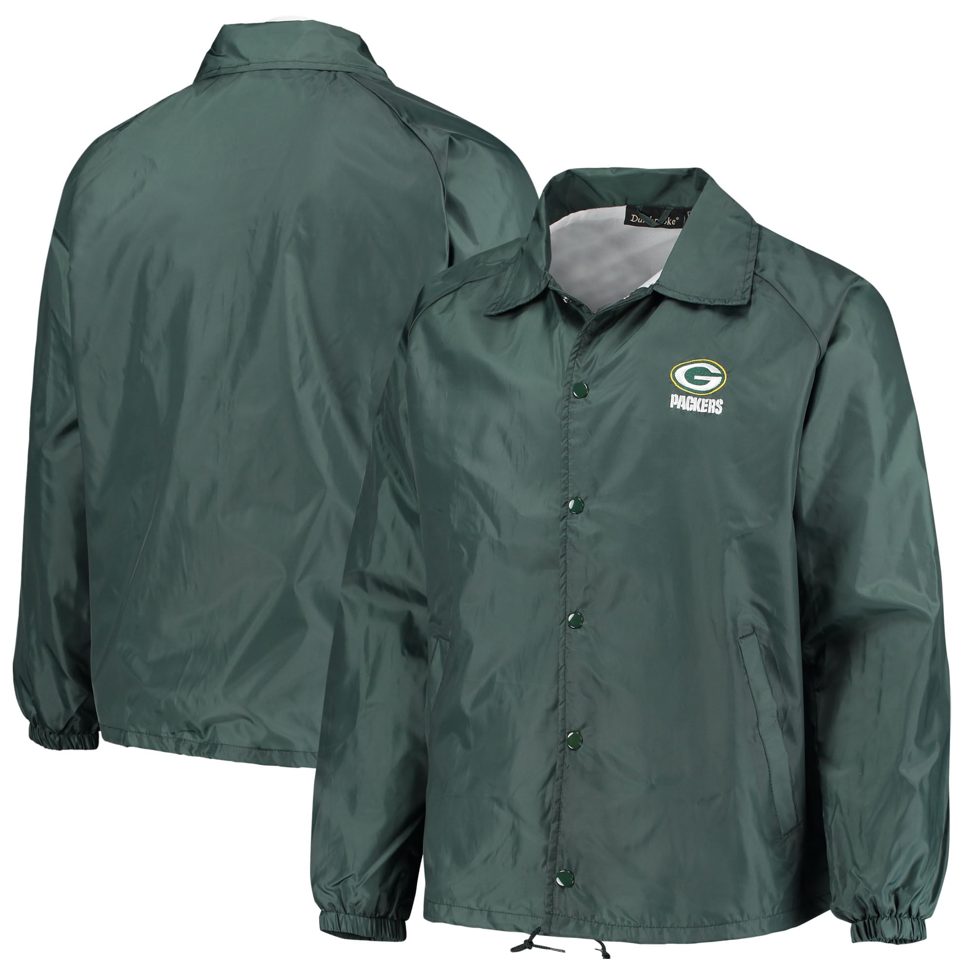 Men's Green Green Bay Packers Coaches Classic Raglan Full-Snap Windbreaker  Jacket