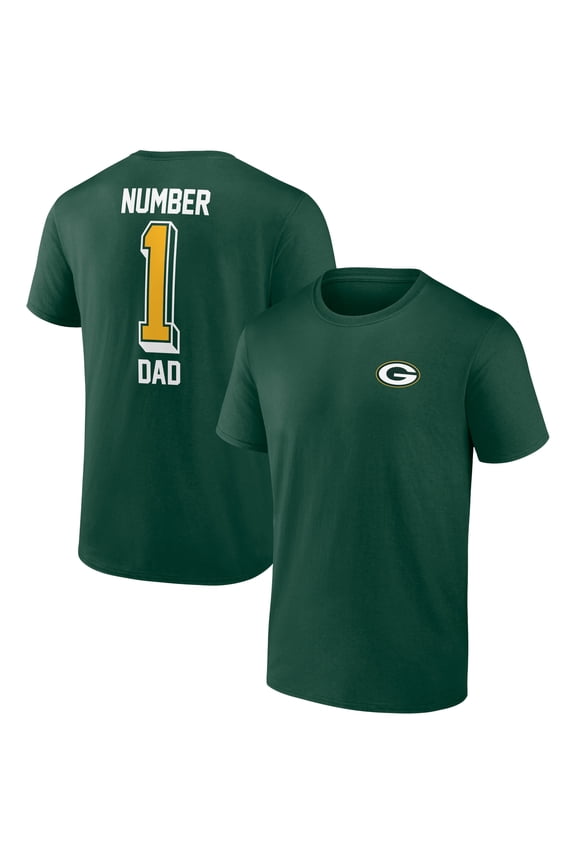 Men's Green Green Bay Packers Number One Dad T-Shirt