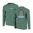 thumbnail image 1 of Men's  Green Kansas Jayhawks Comfort Colors Merry Christmas Tree Long Sleeve T-Shirt, 1 of 3