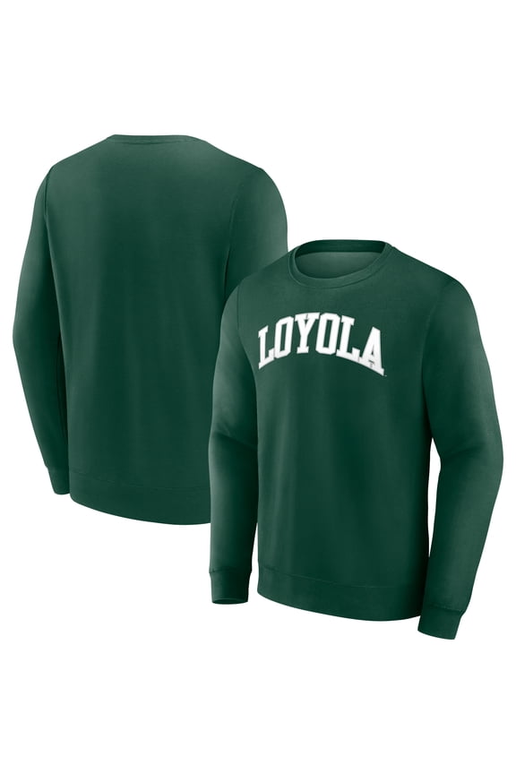 Men's Green Loyola Greyhounds Short Name Fleece Pullover Sweatshirt