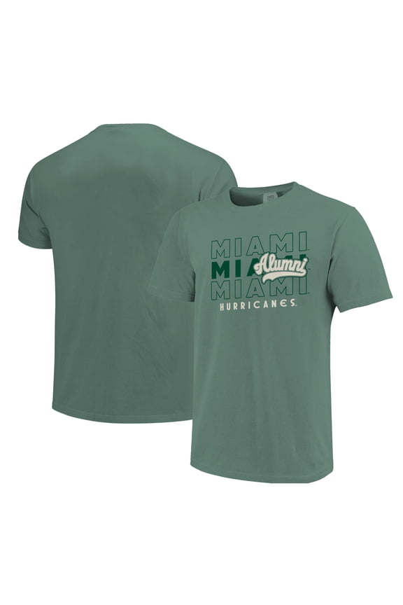 Men's  Green Miami Hurricanes Alumni Script Overlay T-Shirt