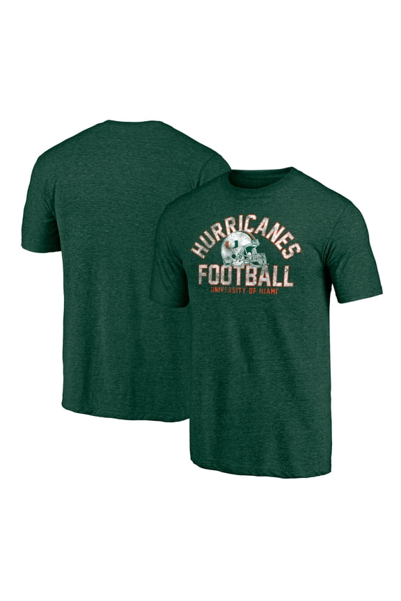 Men's Green Miami Hurricanes Elite Offense Tri-Blend T-Shirt