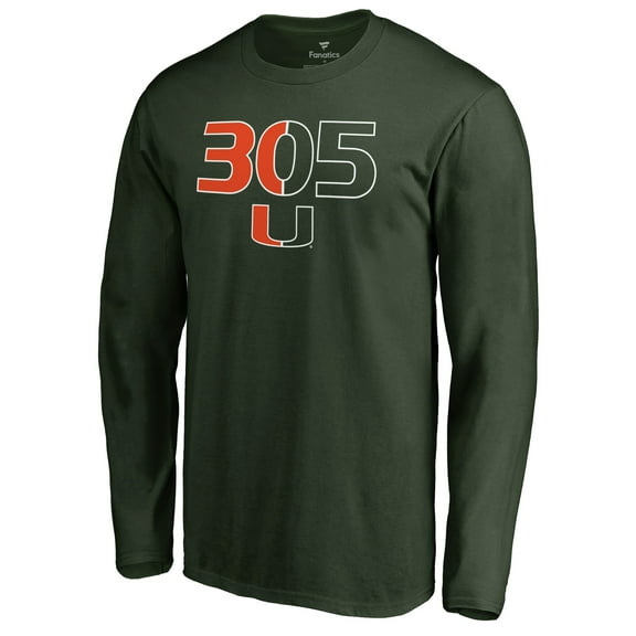Men's Green Miami Hurricanes Hometown Collection Long Sleeve T-Shirt
