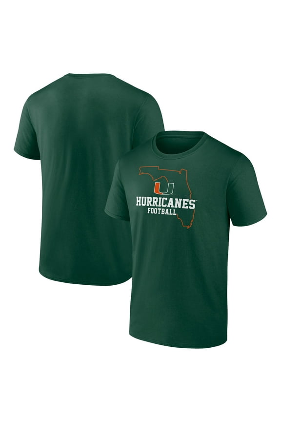 Men's Green Miami Hurricanes State Field T-Shirt