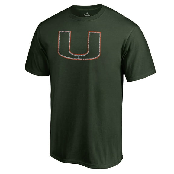 Men's Green Miami Hurricanes Static Logo T-Shirt