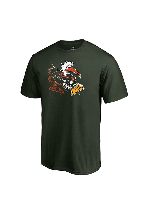 Men's Green Miami Hurricanes X Ray T-Shirt
