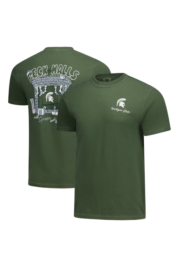 Men's Green Michigan State Spartans Deck the Halls Comfort Colors T-Shirt