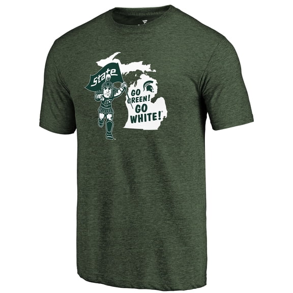 Men's Green Michigan State Spartans Hometown Collection Go Green Go White Tri-Blend T-Shirt
