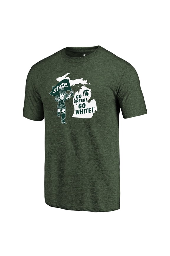Men's Green Michigan State Spartans Hometown Collection Go Green Go White Tri-Blend T-Shirt