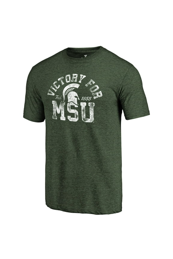 Men's Green Michigan State Spartans Hometown Collection Victory MSU Tri-Blend T-Shirt