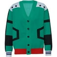 thumbnail image 1 of Men's Green Midoriya Knit Izuku Cardigan - Casual Open-Front Jacket Sweater, 1 of 7