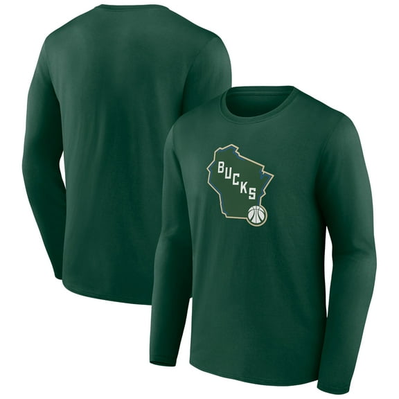 Men's Green Milwaukee Bucks Alternate Logo Long Sleeve T-Shirt