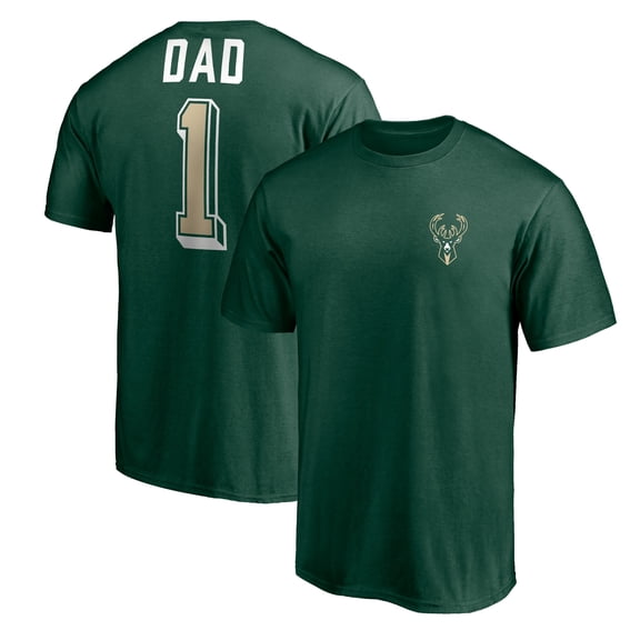 Men's Green Milwaukee Bucks Number One Dad T-Shirt