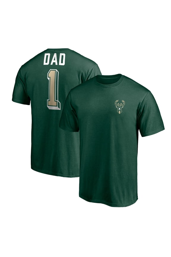 Men's Green Milwaukee Bucks Number One Dad T-Shirt