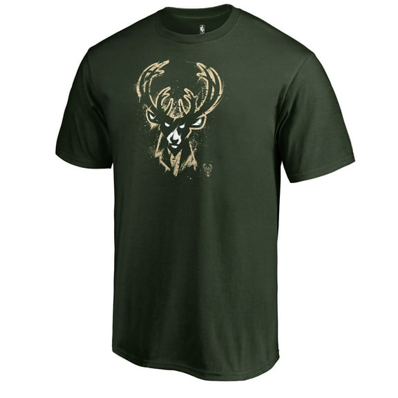 Men's Green Milwaukee Bucks Splatter Logo T-Shirt