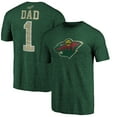 thumbnail image 1 of Men's Green Minnesota Wild Greatest Dad Tri-Blend T-Shirt, 1 of 3
