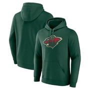 Mens Green Minnesota Wild Primary Logo Pullover Hoodie