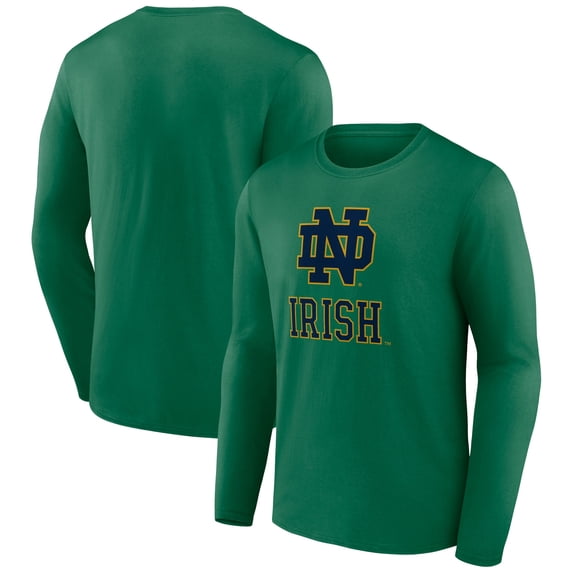 Men's Green Notre Dame Fighting Irish Logo Long Sleeve T-Shirt