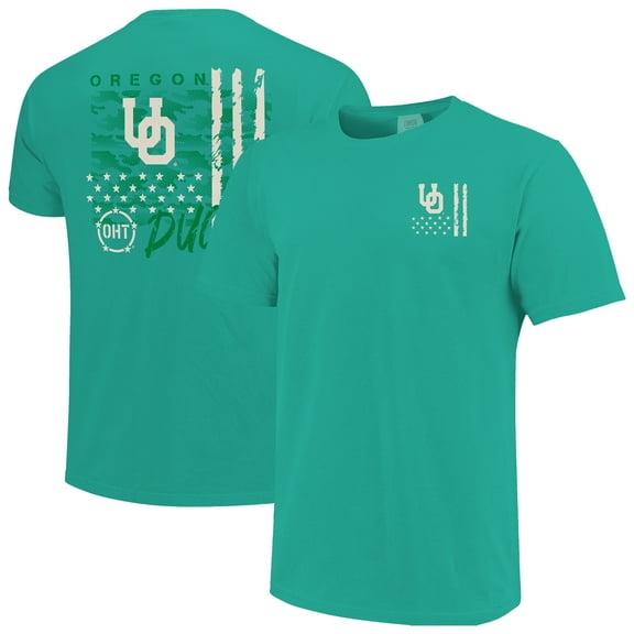 Men's Green Oregon Ducks Comfort Colors OHT Camo Overlay T-Shirt