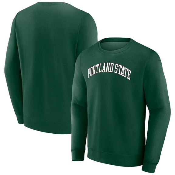 Men's Green Portland State Vikings Short Name Fleece Pullover Sweatshirt