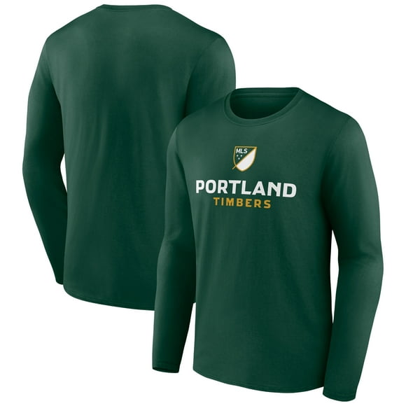 Men's Green Portland Timbers Shielded Logo Long Sleeve T-Shirt