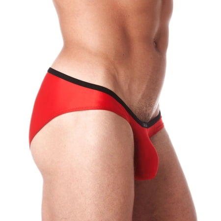 Men's Gregg Homme 100603 Voyeur Hyperstretch Microfiber Low Rise Brief (Red L)