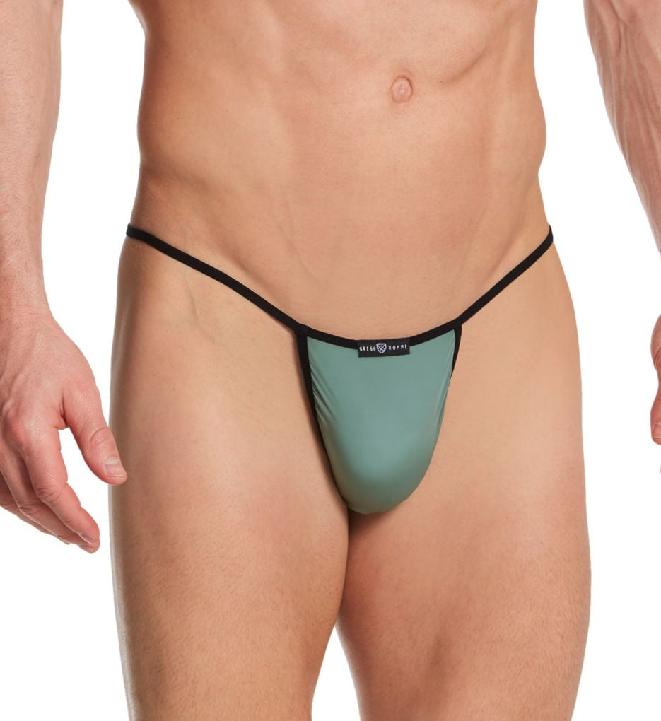 Men s Gregg Homme 100614 Voyeur Hyperstretch Microfiber Low Rise G String Olive M Walmart